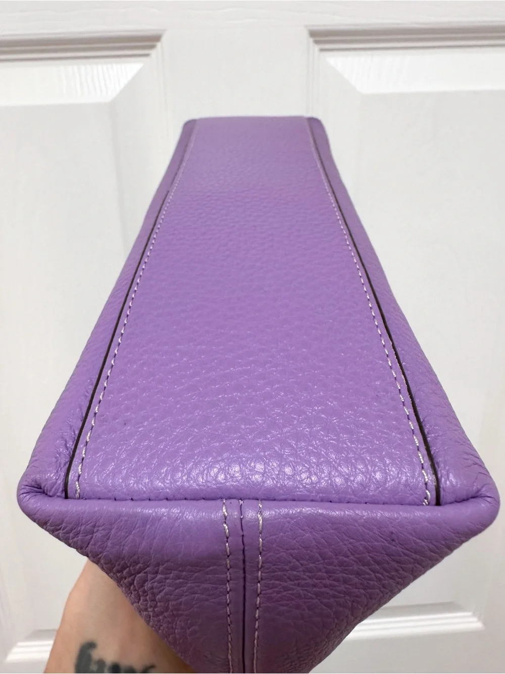 Coach Charlotte Shoulder Bag Iris Purple Pebbled Leather Chain Strap‎ NWT